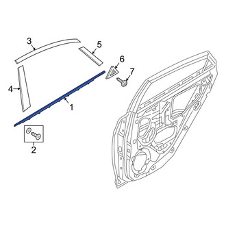 Hyundai OE - Rear Left Outer Door Window Belt Weatherstrip