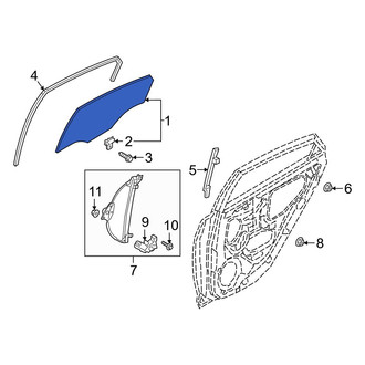 Hyundai OE - Front Left Door Glass