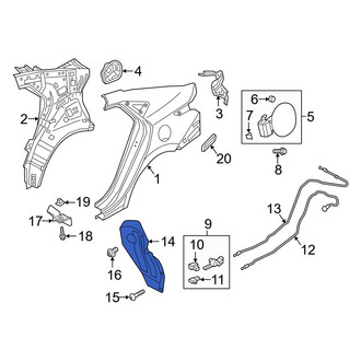Hyundai OE - Rear Left Quarter Panel Splash Shield