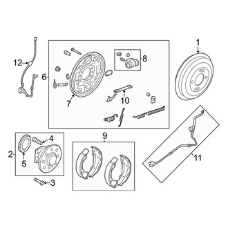 Hyundai OE - Rear Suspension - Brake Components (Drum Brakes), (SE)