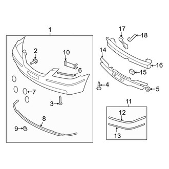 Hyundai OE - Front Bumper & Grille - Bumper & Components (With Moldings)