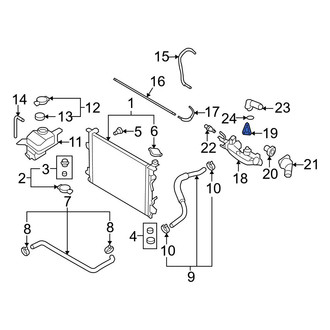 Hyundai OE - Right Engine Coolant Thermostat Housing Gasket