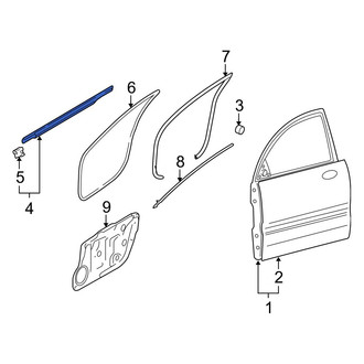Hyundai OE - Front Left Door Window Belt Weatherstrip