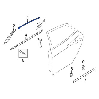 Hyundai OE - Rear Upper Door Window Molding