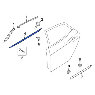 Hyundai OE - Front Left Inner Door Window Belt Weatherstrip