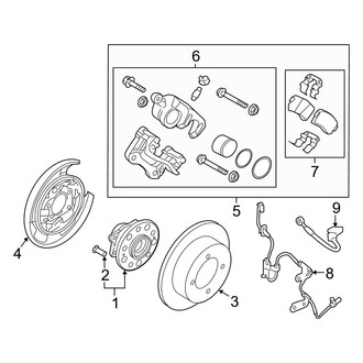Hyundai OE - Rear Suspension - Brake Components (With Electric Parking Brake)
