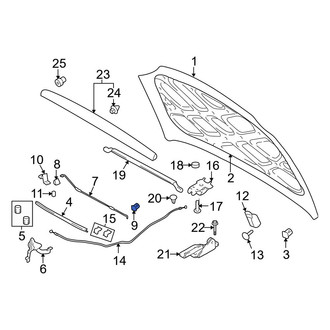 Hyundai OE - Hood Prop Rod Clip