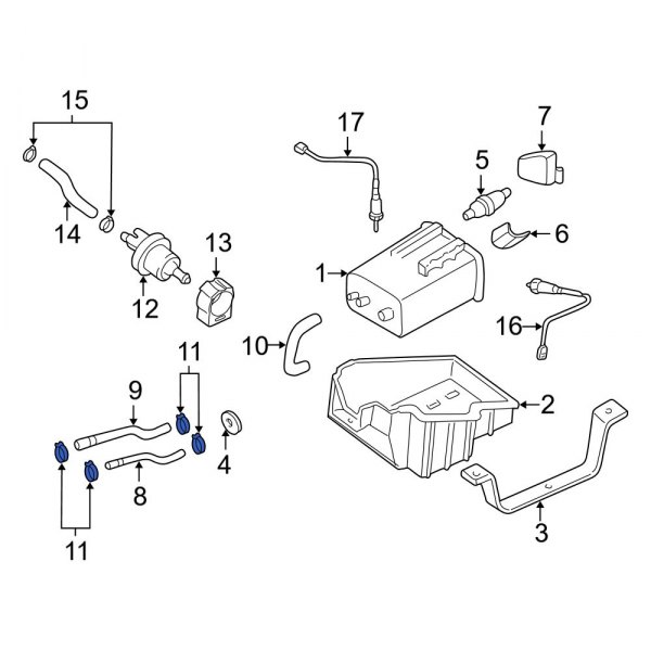 Evaporative Emissions System Line Clamp