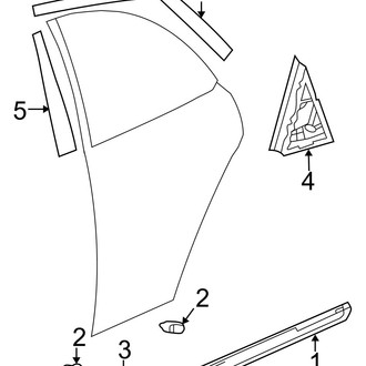 Hyundai OE - Rear Door - Exterior Trim (GLS / GT Hatchback)