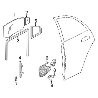 Hyundai OE - Rear Door - Glass & Hardware (GLS)