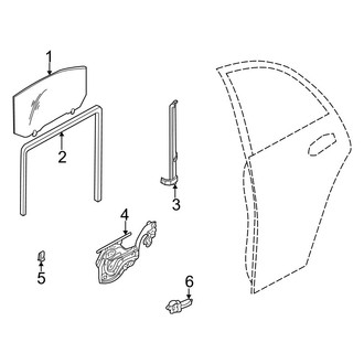 Hyundai OE - Rear Door - Glass & Hardware (GT Hatchback)