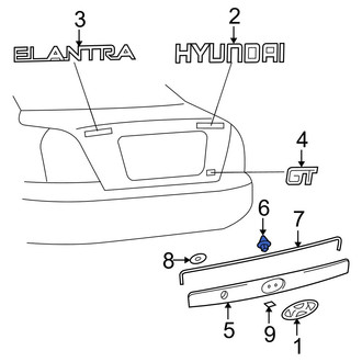 Hyundai OE - Deck Lid Finish Panel Clip