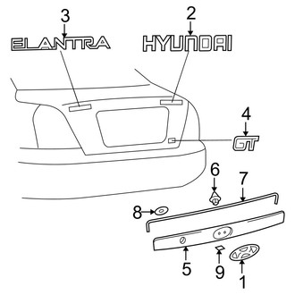 Hyundai OE - Trunk Lid - Exterior Trim (GLS / Limited Sedan)