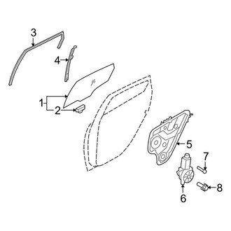 Hyundai OE - Rear Door - Glass & Hardware