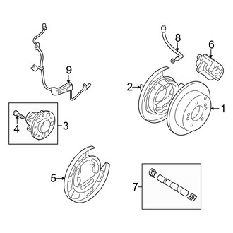 Hyundai OE - Rear Suspension - Brake Components (Disc Brakes), (Blue / GLS / SE Sedan)