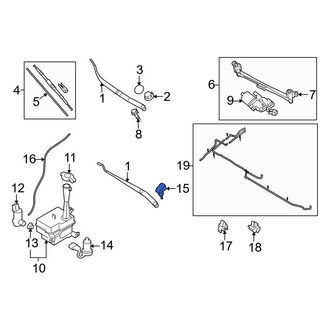 Hyundai OE - Front Windshield Washer Nozzle