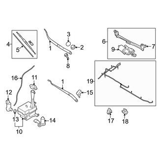 Hyundai OE - Windshield - Wiper & Washer Components (Touring GLS / Touring SE)