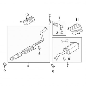 2012 Hyundai Elantra OEM Exhaust Parts Systems, Tips —