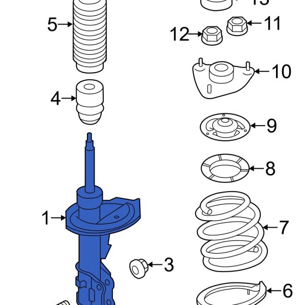 Hyundai OE 546513X050 Front Left Suspension Strut