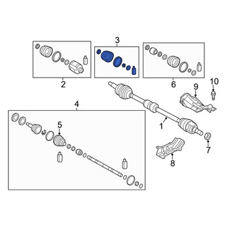 Hyundai OE - Front Left Inner CV Joint Boot Kit