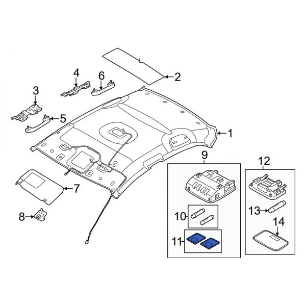 Hyundai OE 928233X100 Right Map Light Lens