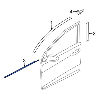 Hyundai OE - Front Left Door Belt Molding
