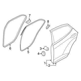 Hyundai OE - Rear Door - Door & Components (GLS / Limited)