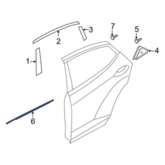 Hyundai OE - Rear Left Door Belt Molding