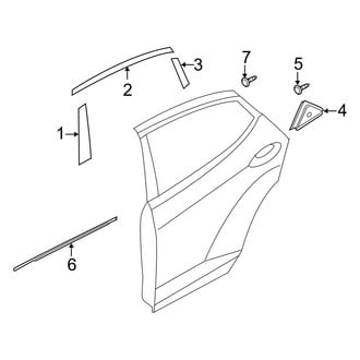 Hyundai OE - Rear Door - Exterior Trim (GLS / Limited)