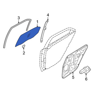 Hyundai OE - Front Right Door Glass