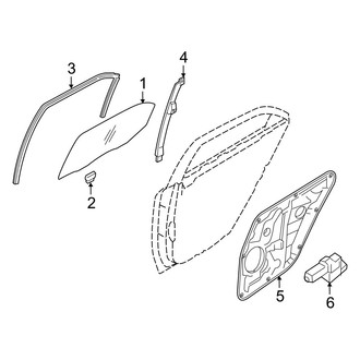 Hyundai OE - Rear Door - Glass & Hardware (GLS / Limited)