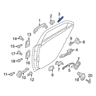 Hyundai OE - Left Exterior Door Handle Cover Gasket