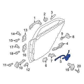 Hyundai OE - Rear Right Door Latch Assembly
