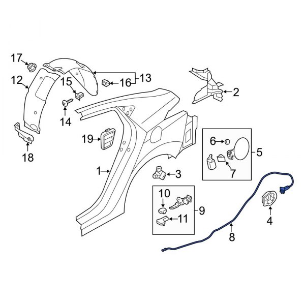 Fuel Filler Door Release Cable