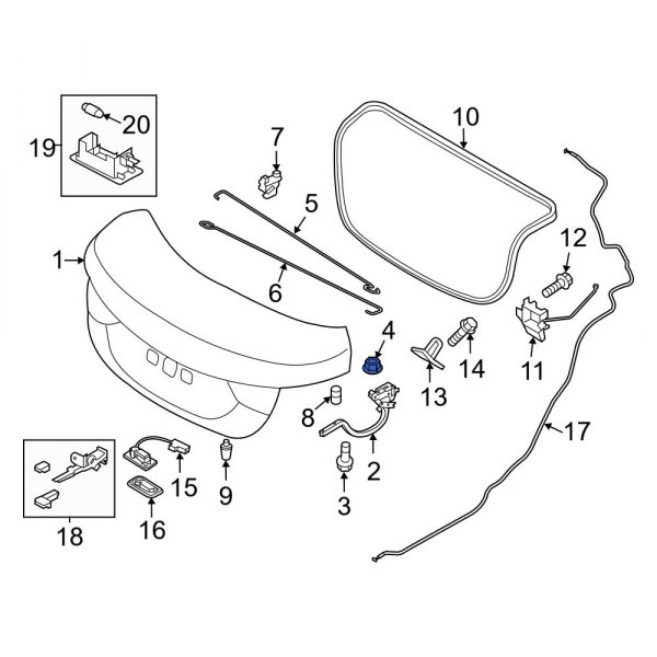 Deck Lid Hinge Nut