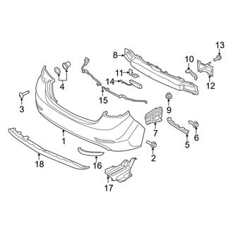 Hyundai OE - Rear Bumper - Bumper & Components (USA Built), (Limited / SE / Sport / Value Edition)
