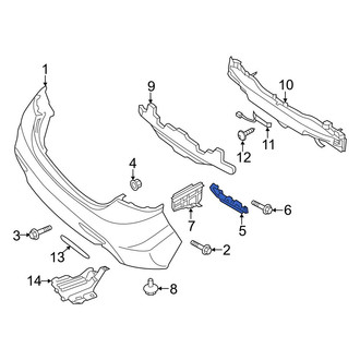 Hyundai OE - Rear Left Bumper Cover Support Rail