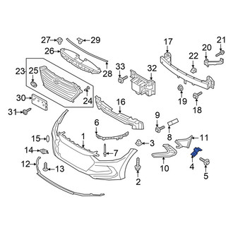 Hyundai OE - Right Bumper Cover Bracket