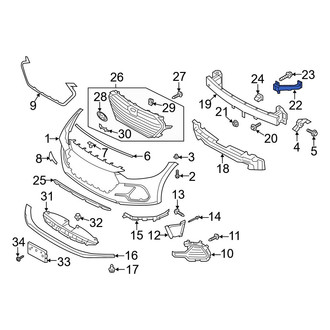 Hyundai OE - Front Right Bumper Cover Reinforcement