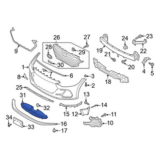 Hyundai OE - Front Bumper Cover Spacer Panel