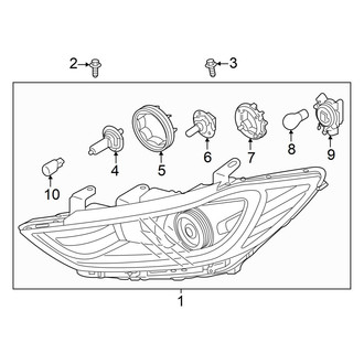 Hyundai OE - Front Lamps - Headlamp Components (W/O Integrated Daytime Run Lamp, Projector), (Eco / Limited / SE / Value Edition)