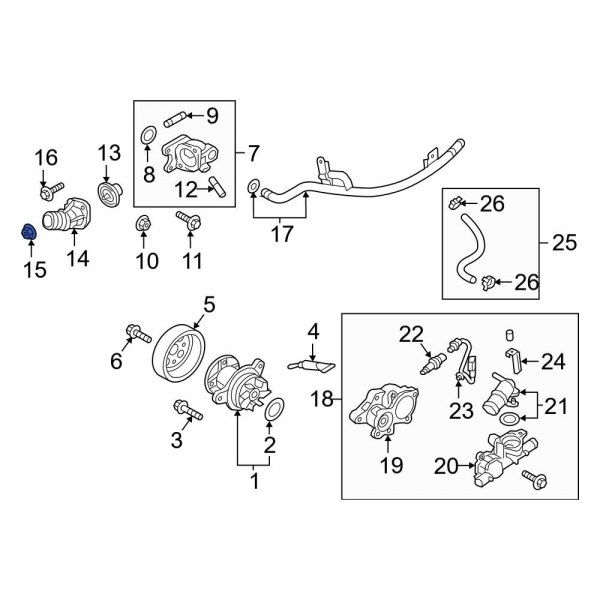 Engine Coolant Thermostat Housing Nut