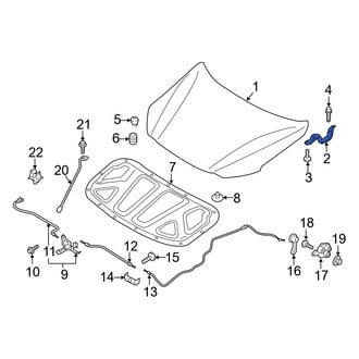 Hyundai OE - Front Left Hood Hinge