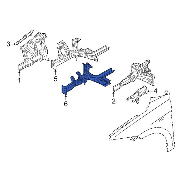 Hyundai OE 64601F3500 Front Left Frame Side Member Assembly