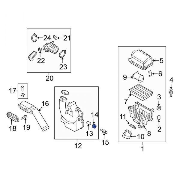 Engine Air Intake Resonator Grommet