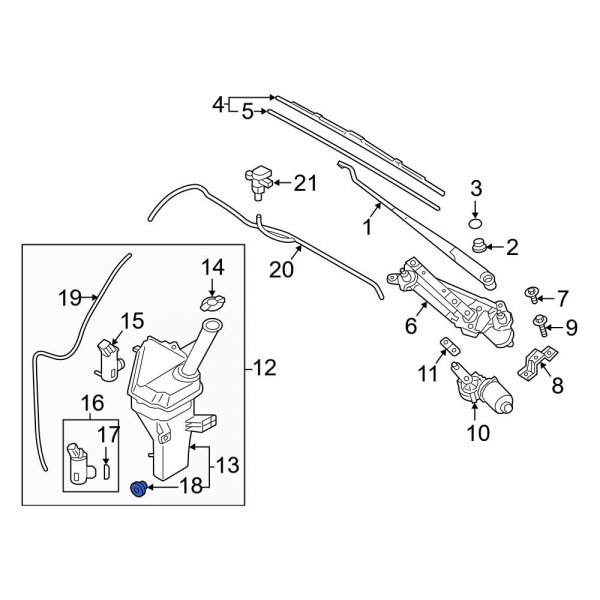 Windshield Washer Pump Grommet