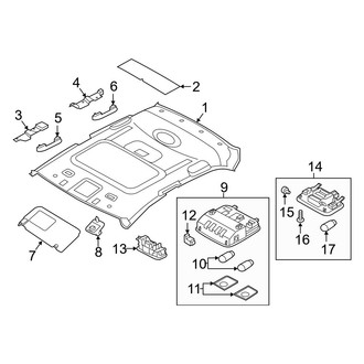 Hyundai OE - Roof - Interior Trim (With Sunroof, USA Built)