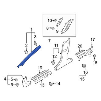 Hyundai OE - Right Body A-Pillar Trim Panel