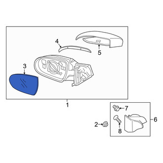 Hyundai OE - Front Left Door Mirror Glass