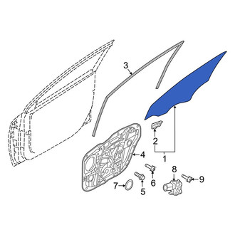 Hyundai OE - Front Right Door Glass